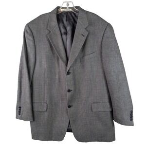 Joseph Abboud Nordstrom Sports Jacket Men's 46R Silk Wool Blend Gray Houndstooth